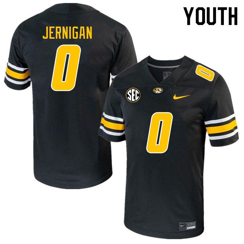 Youth #0 Jayden Jernigan Missouri Tigers College 2023 Football Stitched Jerseys Sale-Black - Click Image to Close